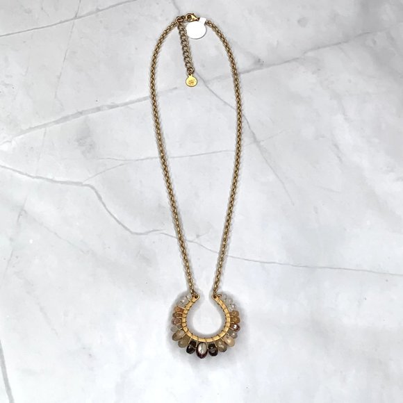 Catherine Page Scout Necklace Gold and Tan Brown - Picture 3 of 5